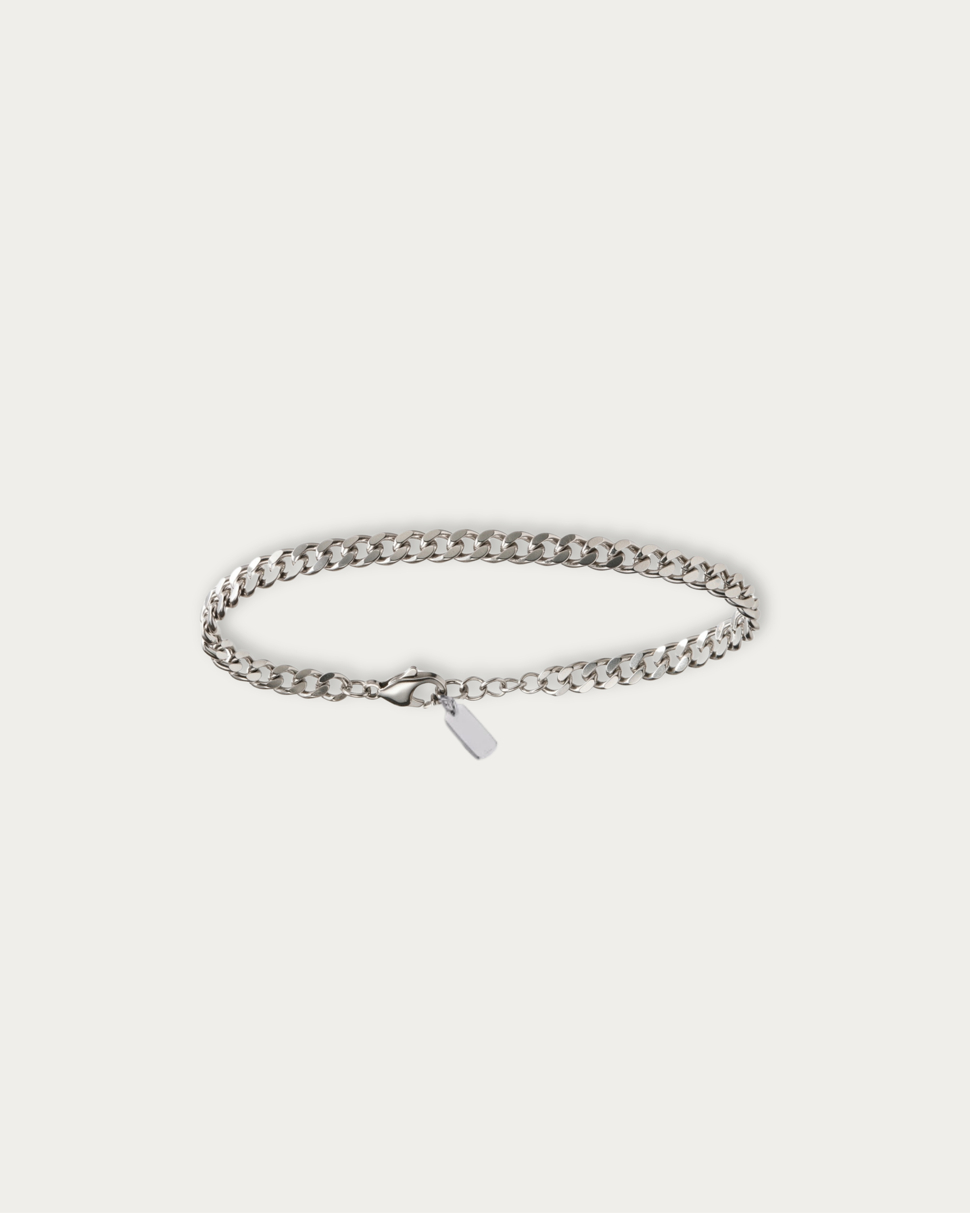 MNML Colin Classic Curb Chain Bracelet in 316L steel silver — front view, curb chain bracelet Malaysia