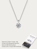 MNML Cosette Classic Moissanite Necklace 1ct in 925 silver — front view, moissanite necklace Malaysia