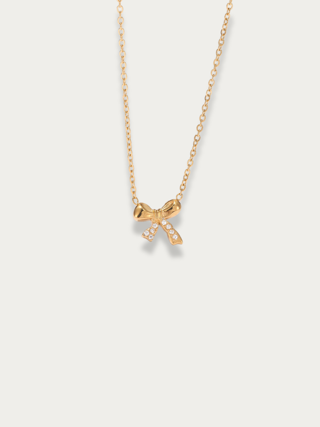 MNML Delicacy Bow Pendant Necklace in titanium gold — gold bow pendant necklace Malaysia