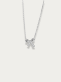 MNML Delicacy Bow Pendant Necklace in titanium silver — front view, bow necklace Malaysia