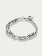 MNML Dualis Paperclip Bracelet in stainless steel silver — front view, layered chain bracelet Malaysia