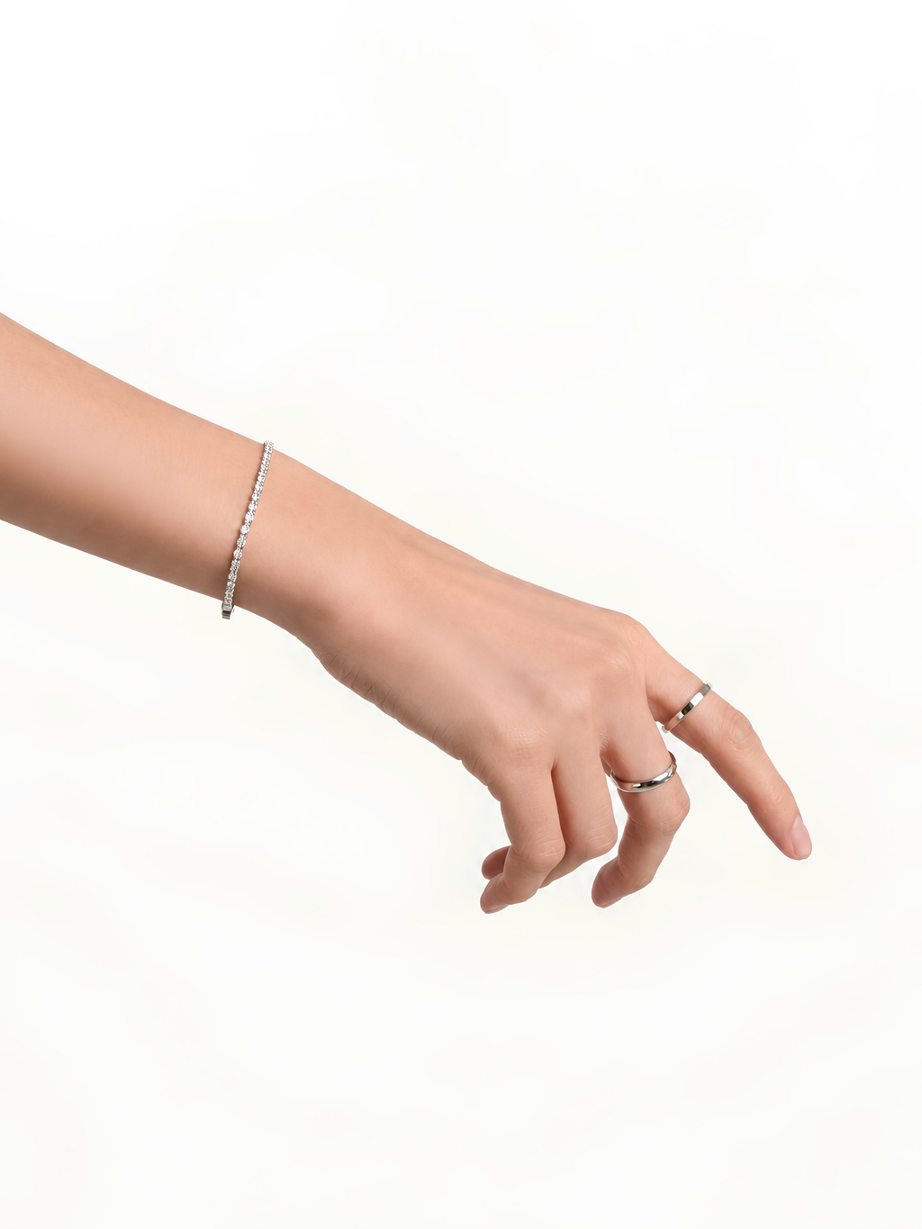 MNML Elements Classic Tennis Bracelet worn on wrist