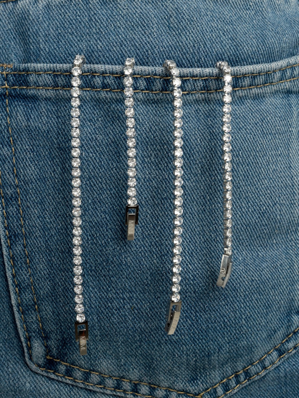 Close-up of 3mm cubic zirconia stones on MNML Elements Tennis Bracelet