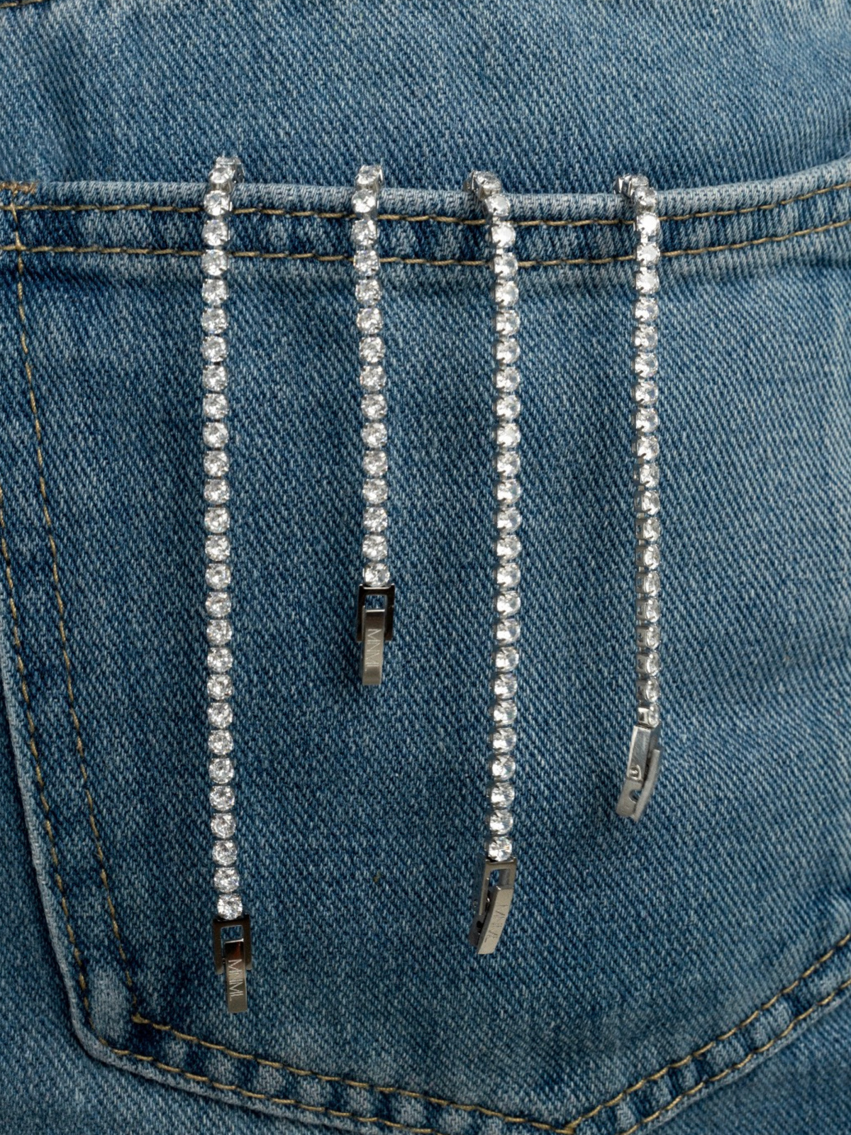 Close-up of 3mm cubic zirconia stones on MNML Elements Tennis Bracelet