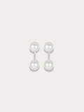 Elena Double Pearl Earrings in 925 sterling silver