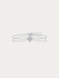 MNML Elena Petite Clover Moissanite Bracelet in 925 silver rhodium — front view, moissanite bracelet Malaysia