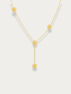 MNML Elia Daisy Lariat Necklace in stainless steel gold — gold daisy lariat necklace Malaysia