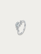 MNML Elijah 1ct Moissanite Bloom Ring in 925 silver — front view, moissanite ring Malaysia