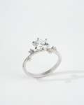 Moissanite sparkle detail on MNML Elijah Bloom Ring — D color VVS 1ct moissanite brilliance
