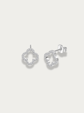 MNML Élise Hollow Clover Stud Earrings in 925 silver — front view, clover stud earrings Malaysia