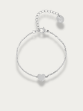 MNML Erina Mini Heart Engravable Bracelet in stainless steel silver — front view, engravable bracelet Malaysia
