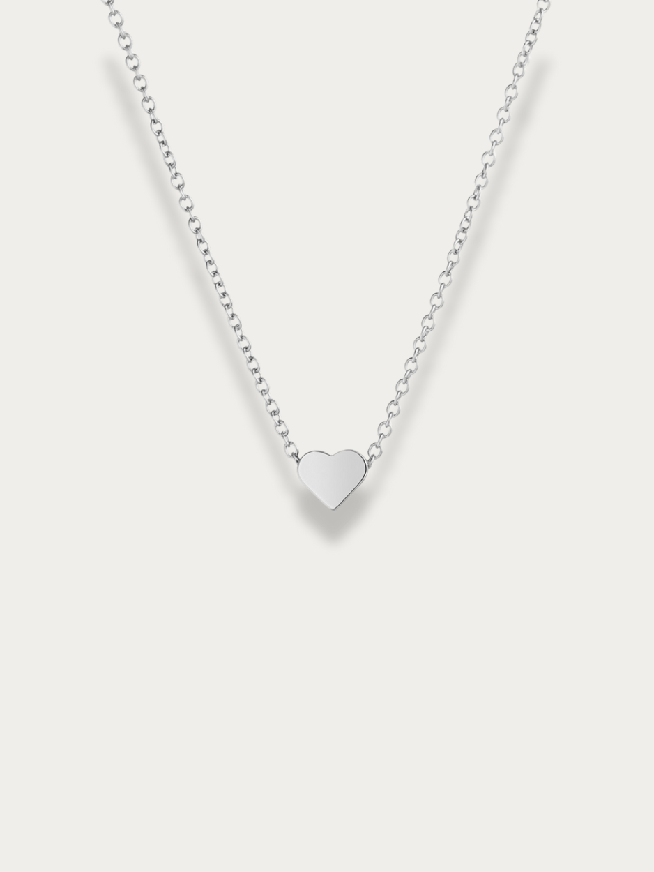 Erina Mini Heart Engravable Necklace in silver stainless steel 