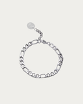 MNML Farell Figaro Chain Bracelet in 316L steel silver — front view, Figaro bracelet Malaysia