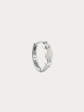 MNML Ferris Two-Way Opal & Stones Single Hoop in 925 silver — opal front view, reversible hoop earring Malaysia