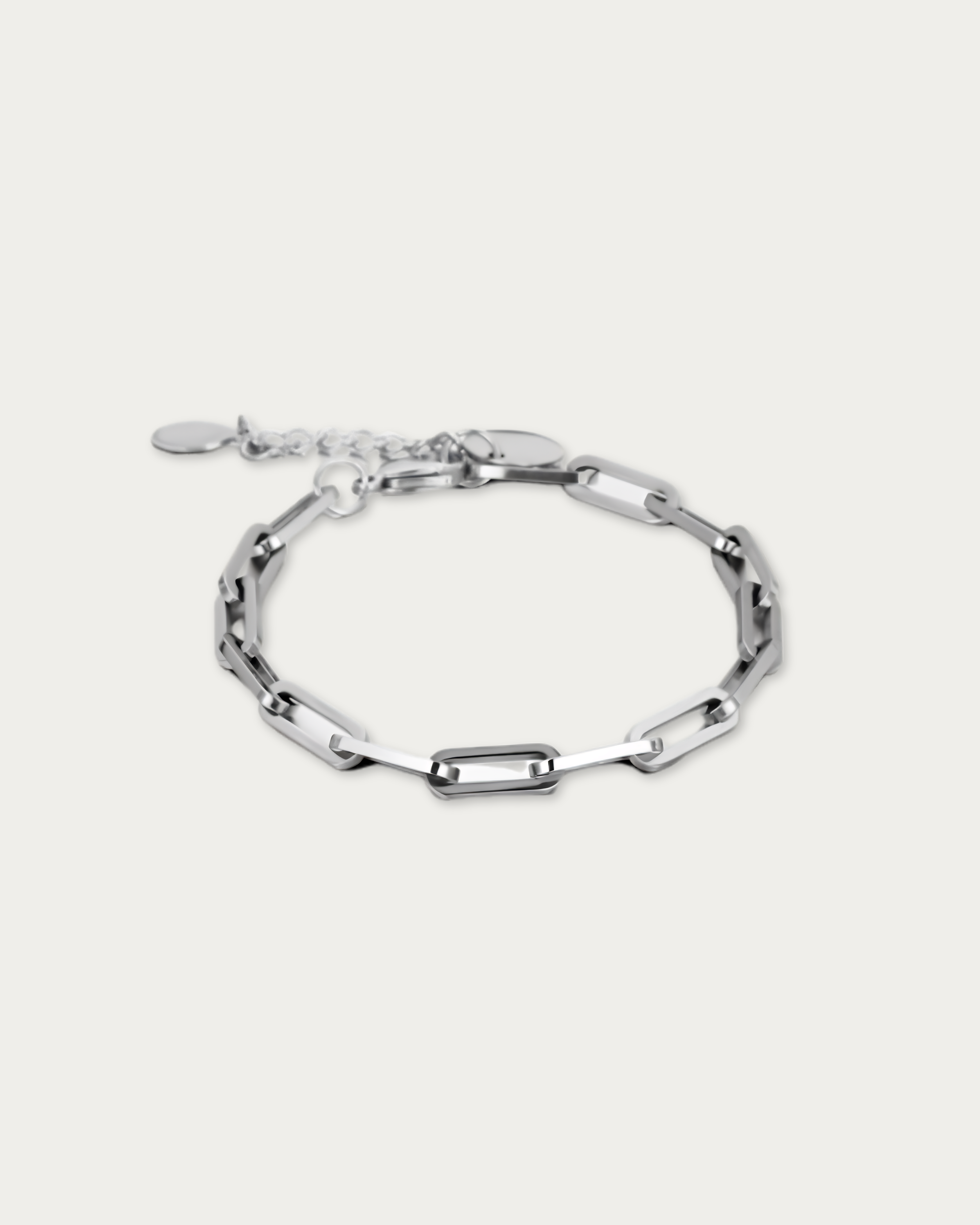 MNML Floyd Engravable Statement Paperclip Bracelet in premium steel silver — front view, bold bracelet Malaysia