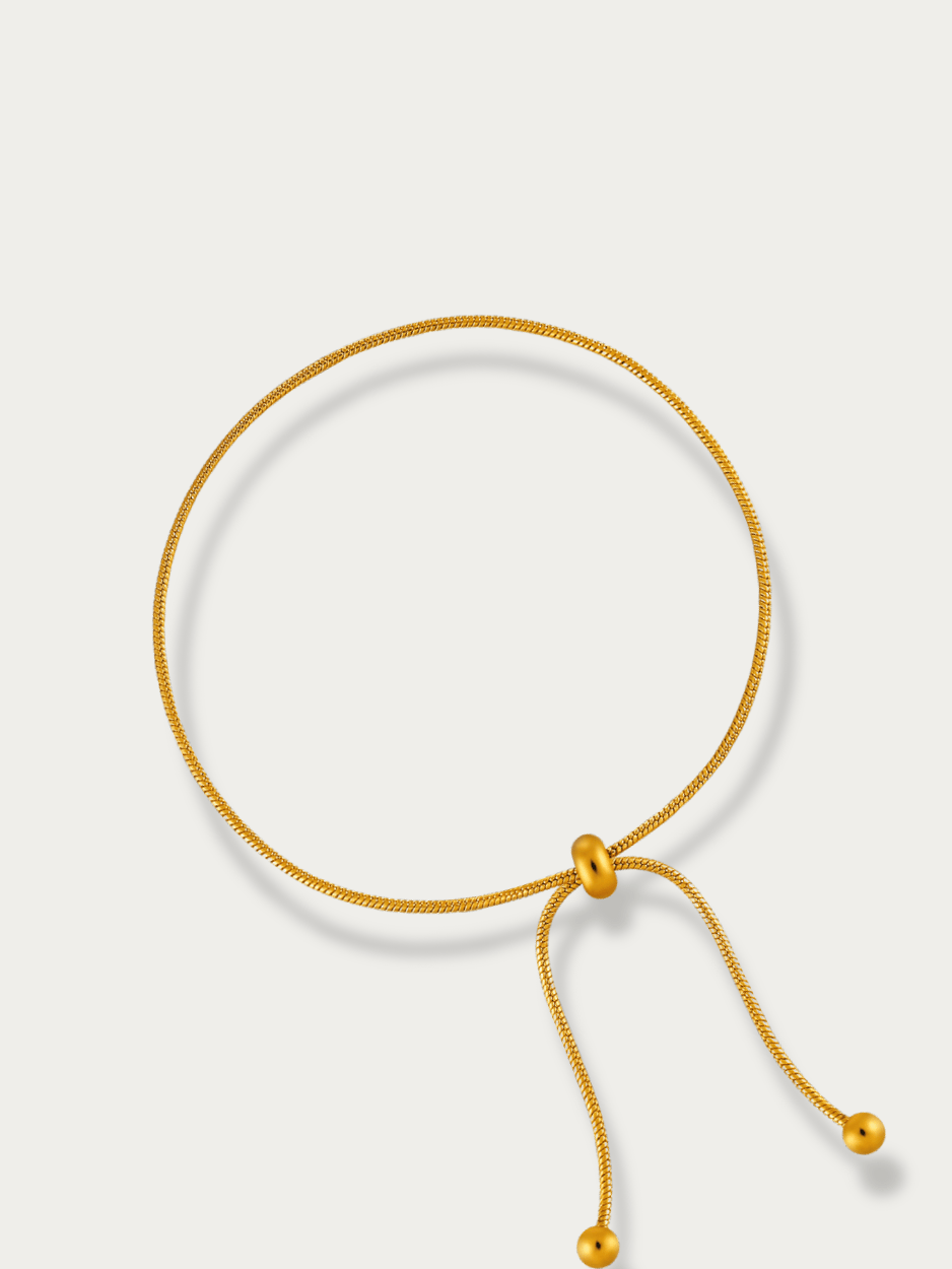 MNML Hope Snake Chain Adjustable Anklet in titanium gold — gold snake chain anklet Malaysia