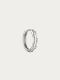 MNML Iris Halo Pavé Single Huggie in 925 silver with CZ — front view, pavé huggie earring Malaysia