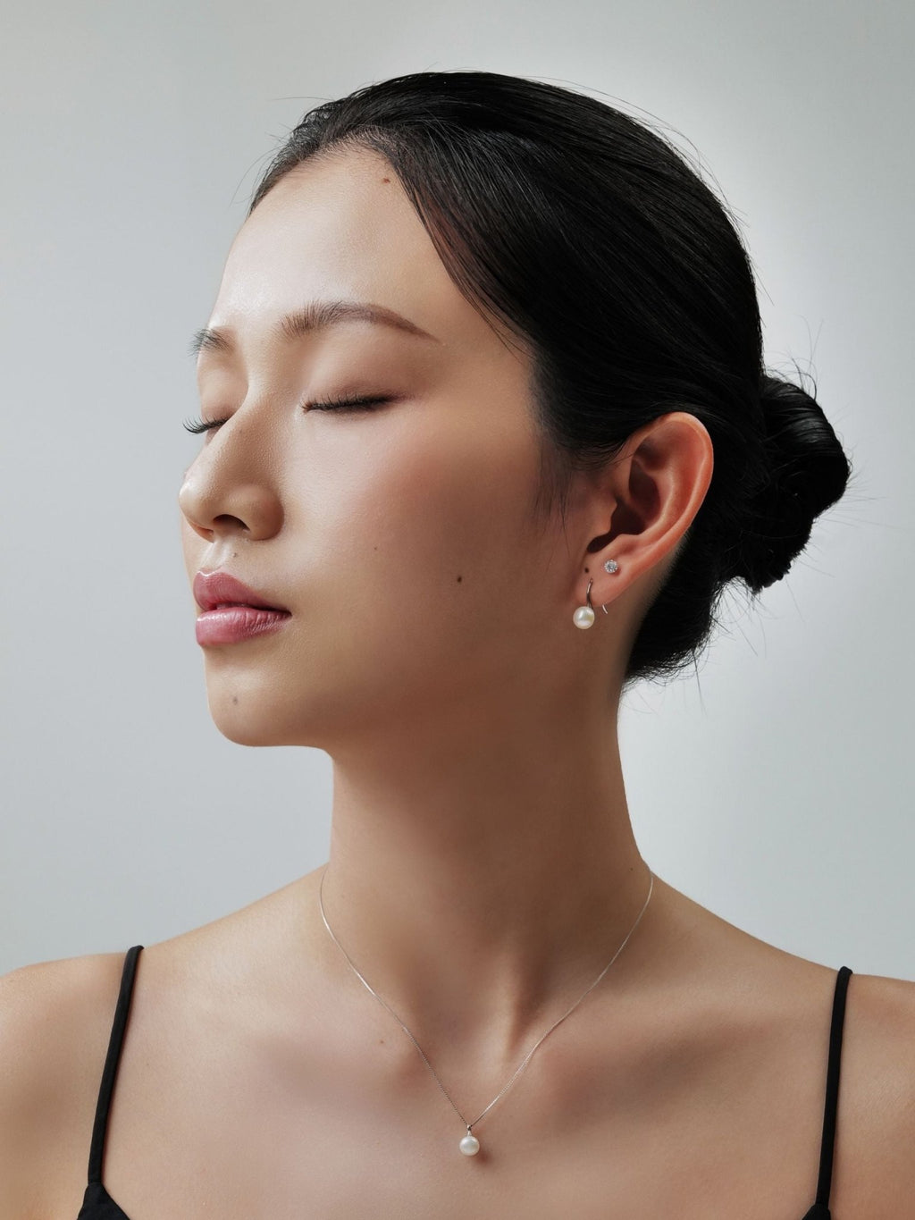 MNML Isabelle Pearl Necklace layered with other fine chains — minimal pearl necklace styling Malaysia