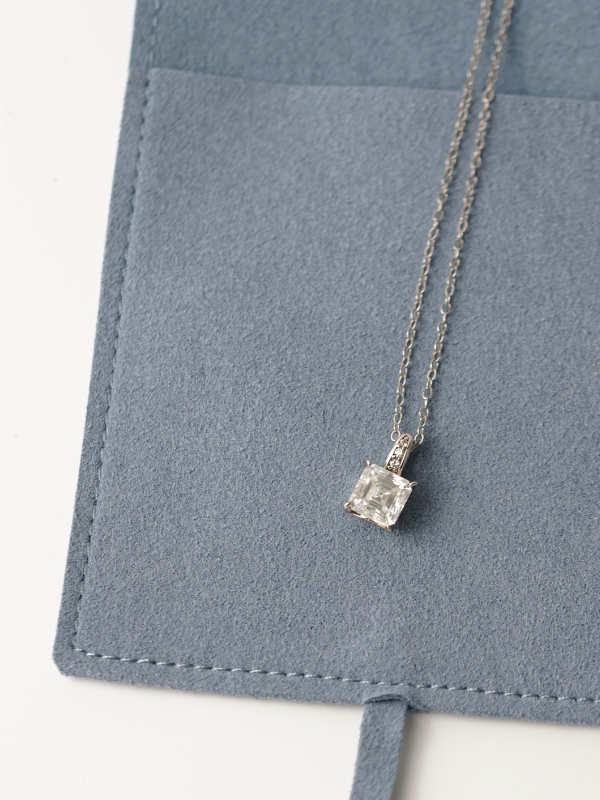 mnml jewellery pouch suede drawstring blue