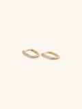 Close-up of LEVI oval hoop earring in Gold finish