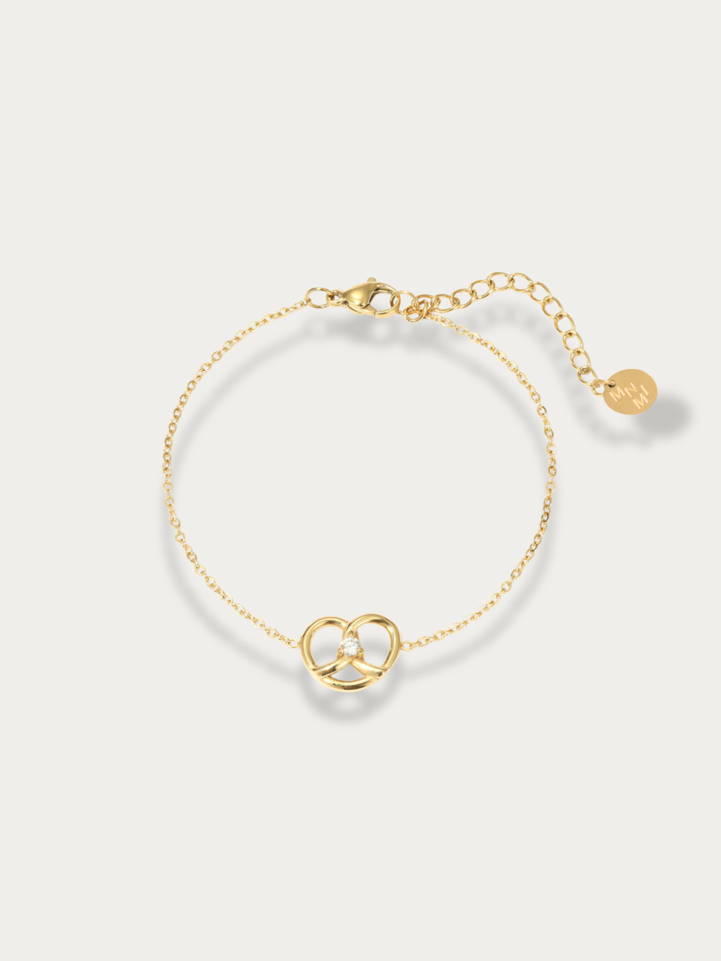 MNML Little Pretzel Bracelet in titanium gold — gold pretzel charm bracelet Malaysia