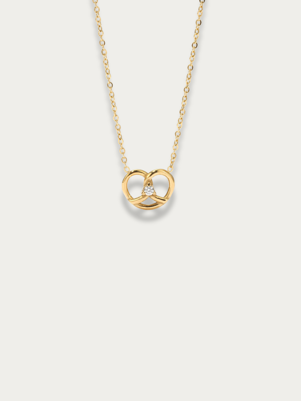 MNML Little Pretzel Necklace in titanium gold — gold pretzel pendant necklace Malaysia