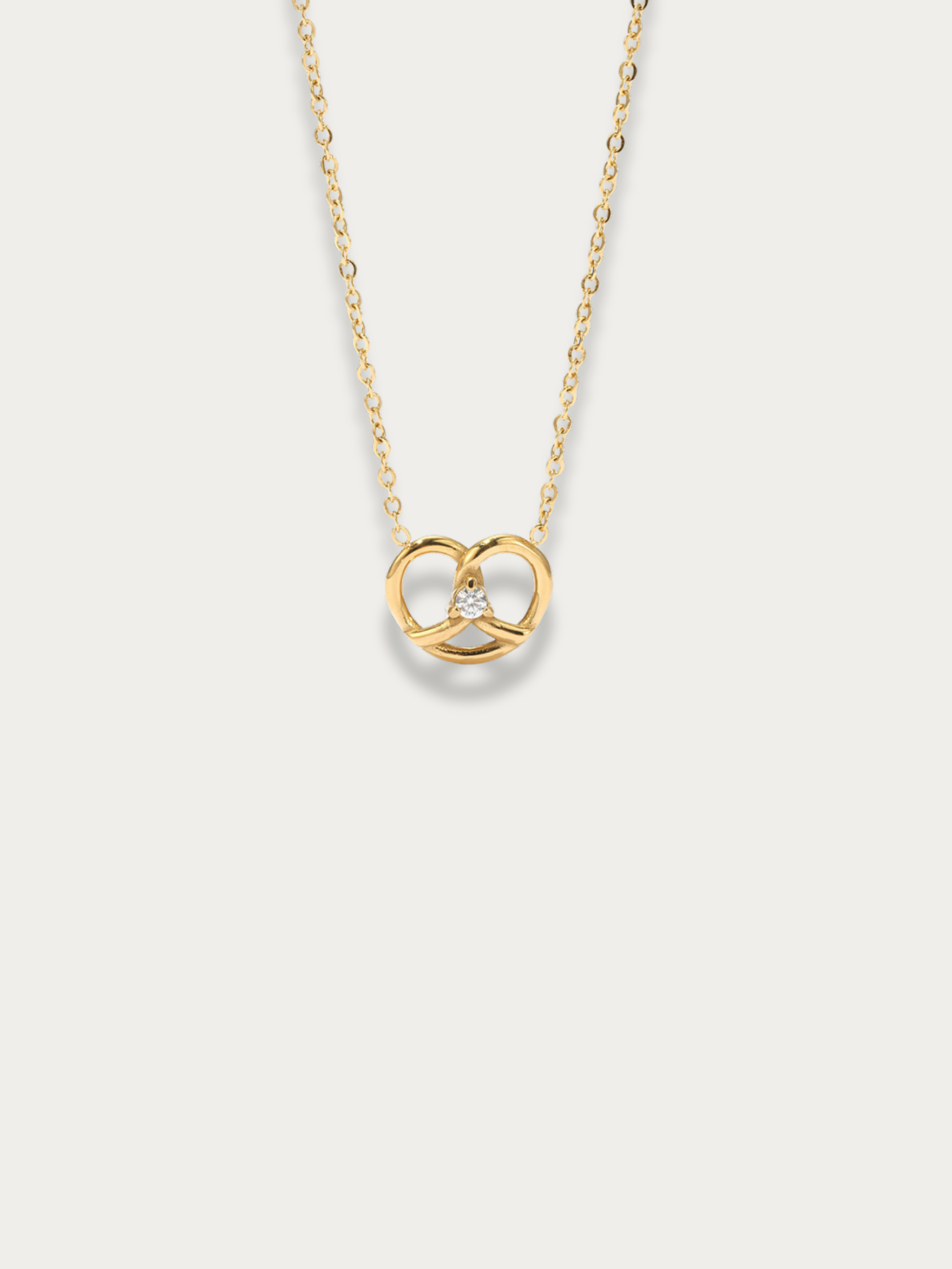 MNML Little Pretzel Necklace in titanium gold — gold pretzel pendant necklace Malaysia