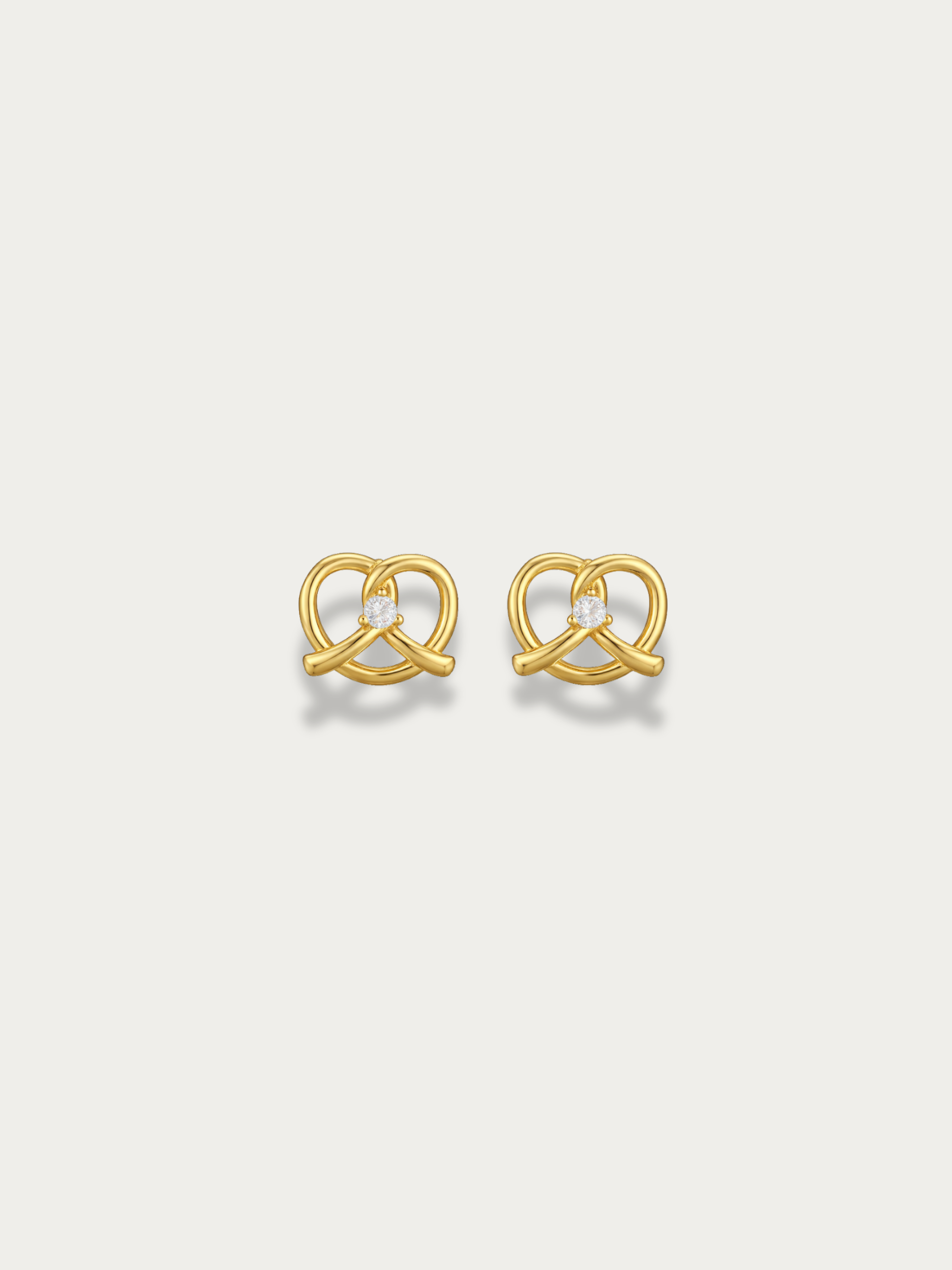MNML Little Pretzel Stud Earrings in titanium gold — gold pretzel stud earrings Malaysia