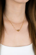 Model wearing MNML Love Me Knot Necklace — everyday knot necklace Malaysia