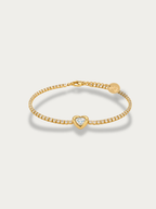 MNML Luminous Heart Tennis Clear Stone Bracelet in stainless steel gold — gold tennis bracelet Malaysia