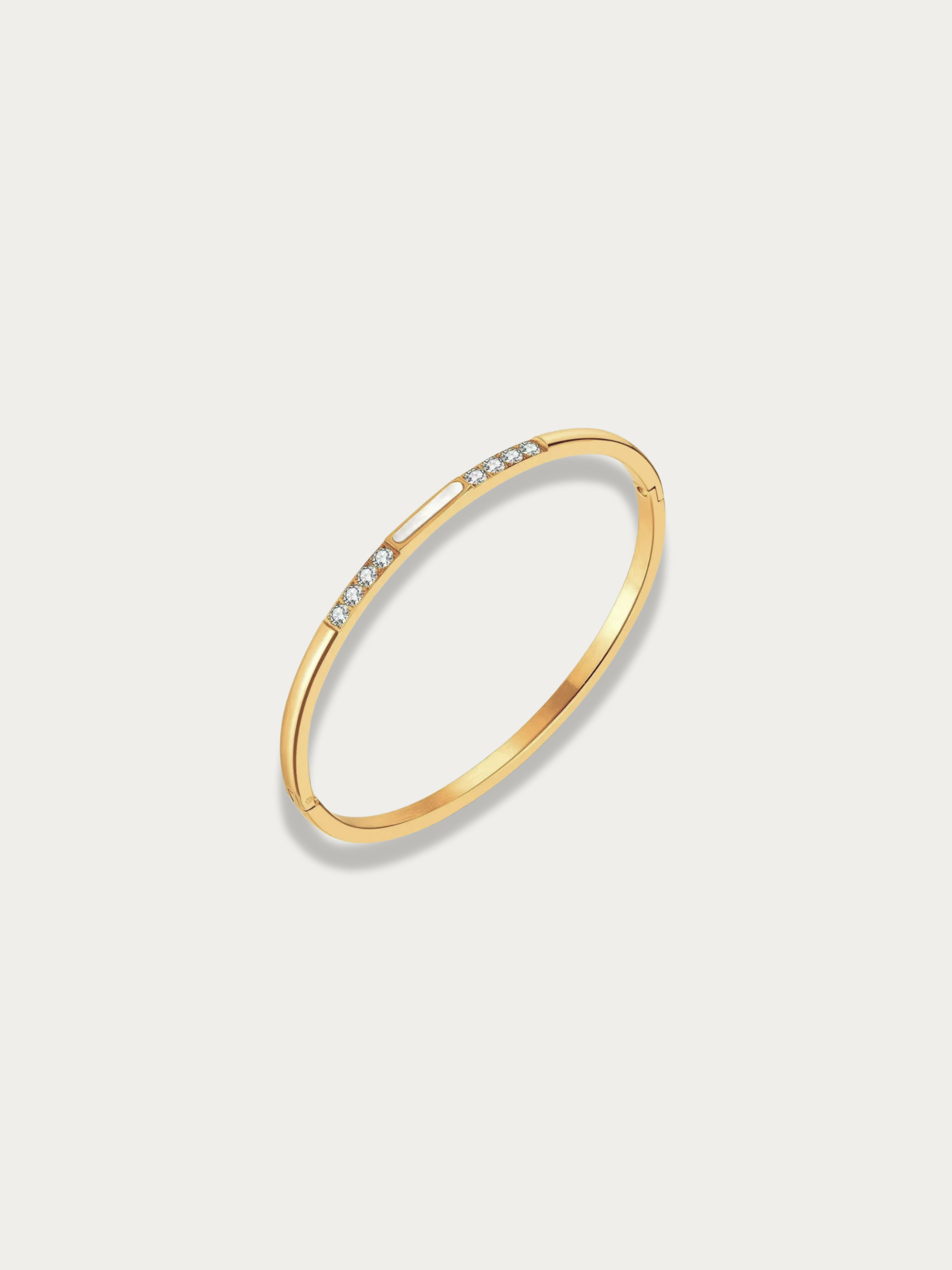 MNML Luminous Pavé Line Bangle in titanium steel gold — gold pavé bangle Malaysia