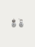 Luna Metallic Grey Pearl Stud Earrings in 925 sterling silver