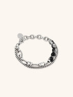 Lunar Chain Fusion Bracelet in titanium with dark accent beads 