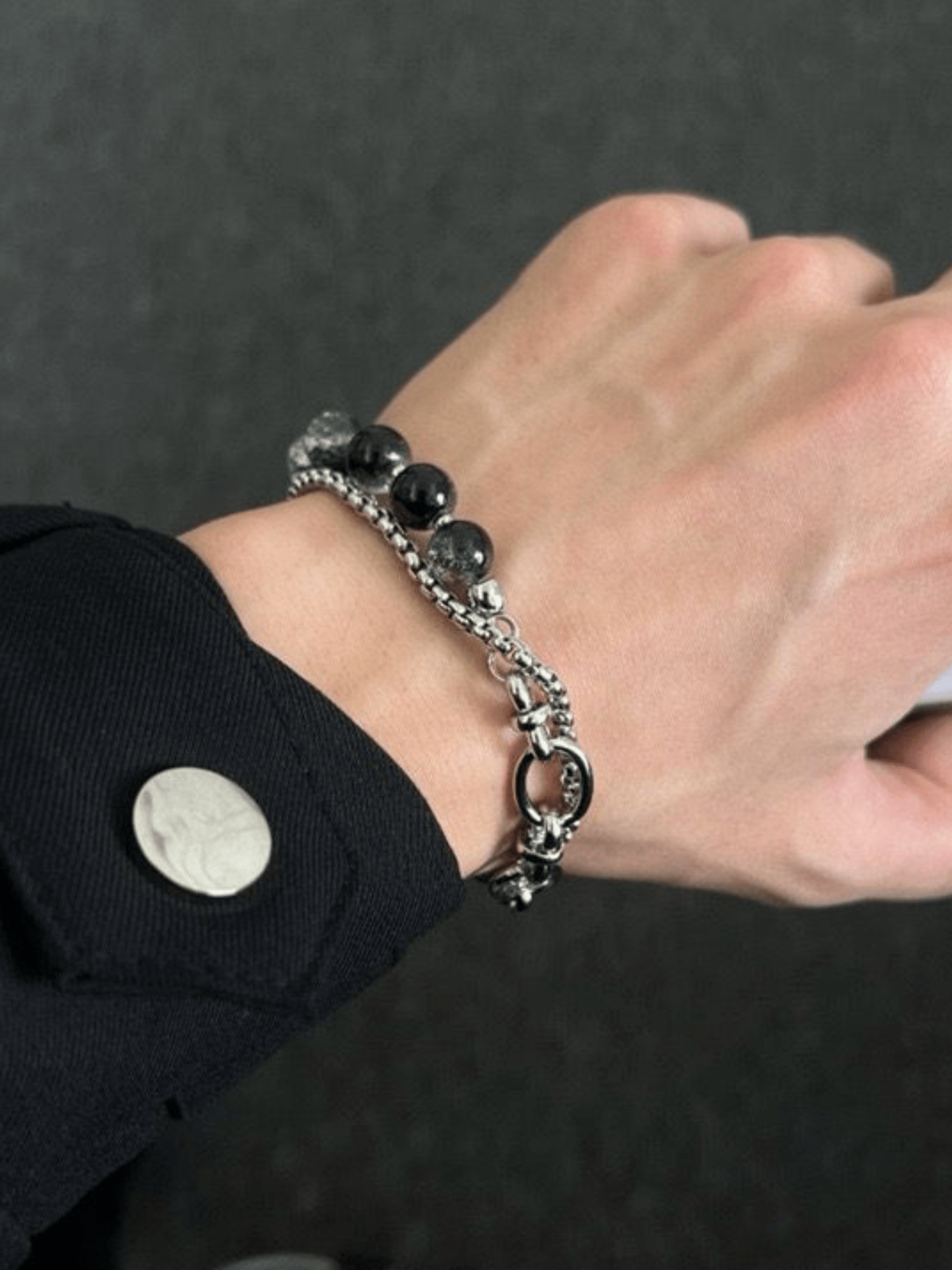 Lunar Chain Fusion Bracelet worn on the wrist