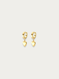 Lunette Heart Drop Earrings in Gold titanium