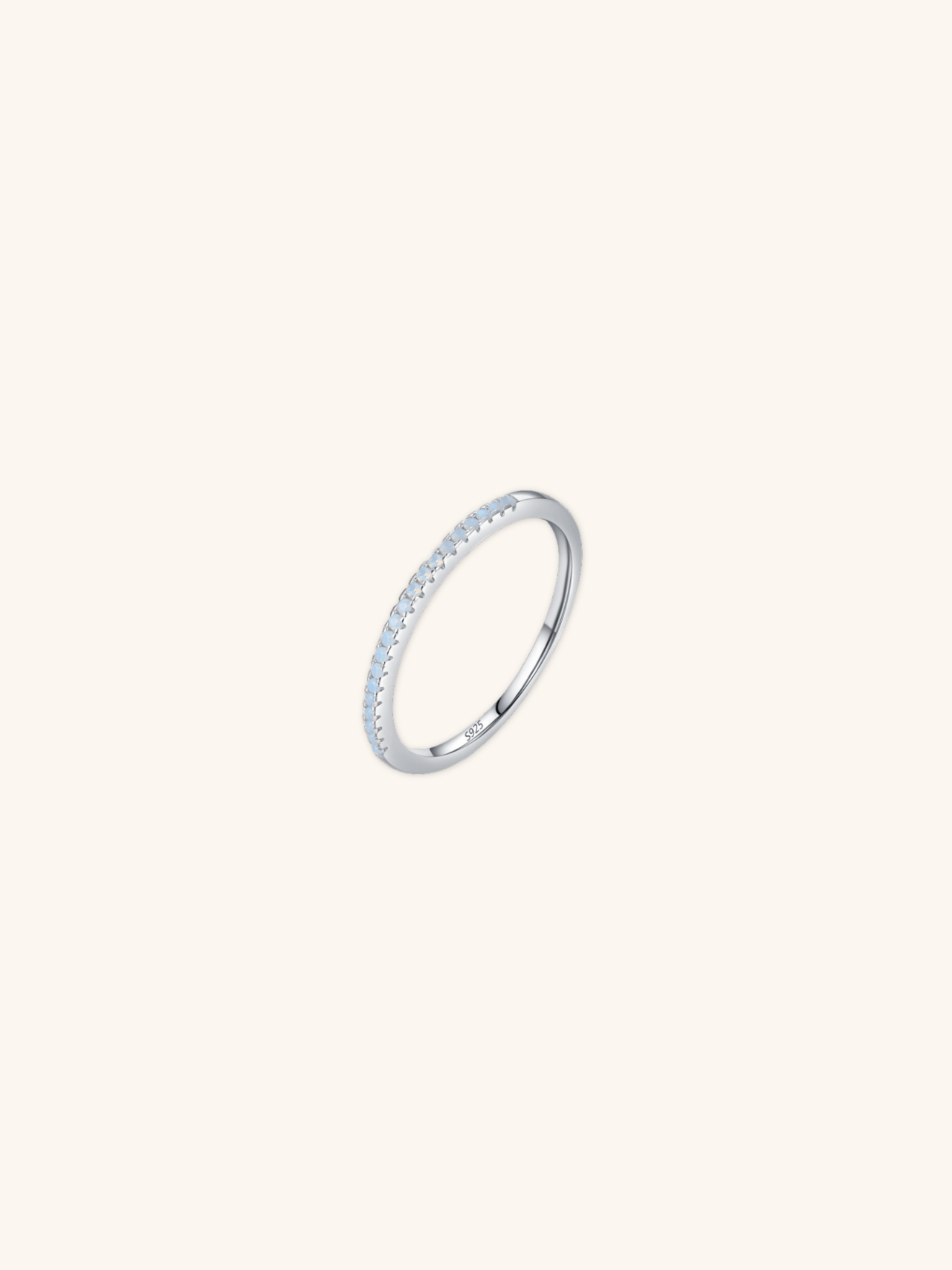 MNML LYCIA Pavé Diamond Sterling Silver Ring in blue CZ — blue pavé ring 925 silver Malaysia