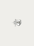MNML Lyra Starburst Flatback Stud in S925 silver with CZ stone — front view, minimal star earring Malaysia