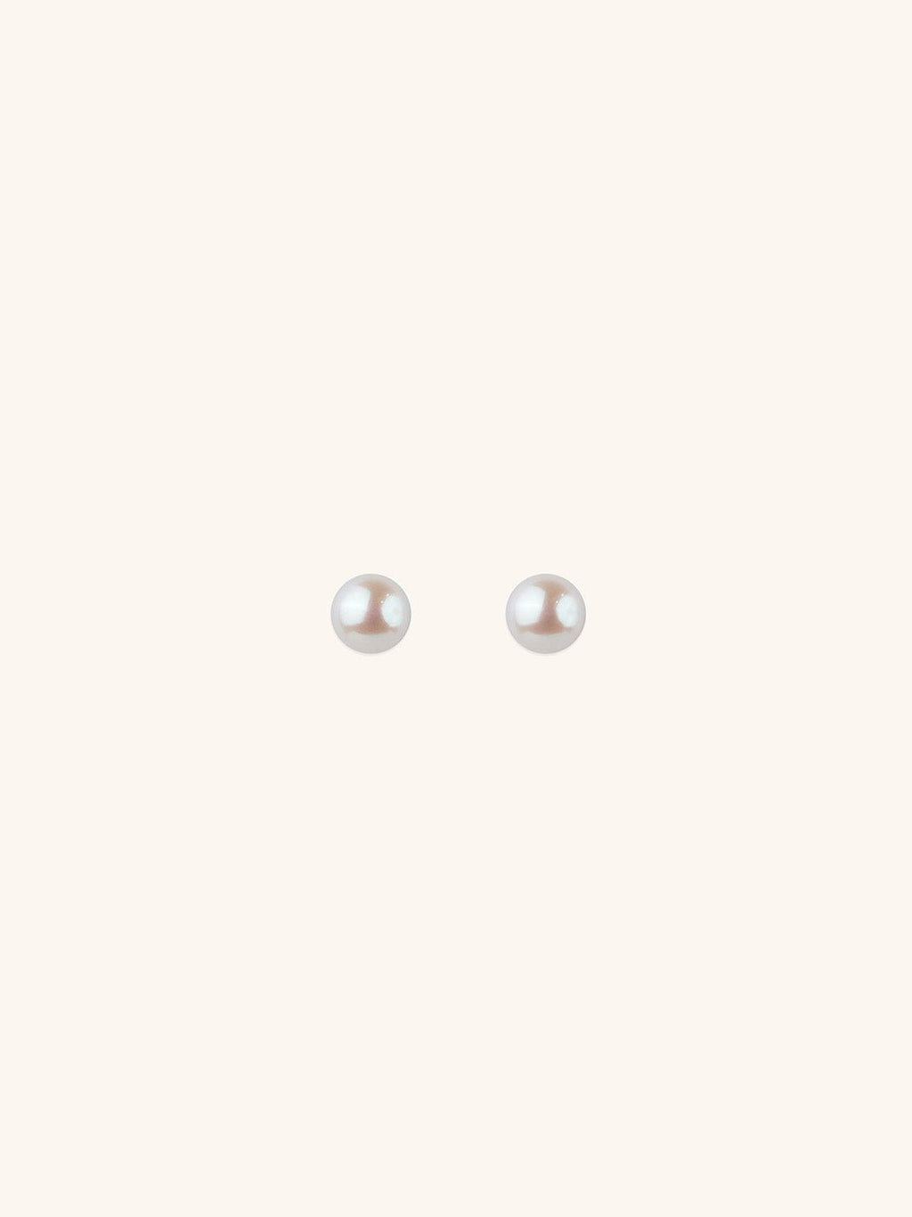 MNML MACY Freshwater Pearl Sterling Silver Earstuds — front view, pearl stud earrings Malaysia