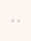MNML MACY Freshwater Pearl Sterling Silver Earstuds — front view, pearl stud earrings Malaysia