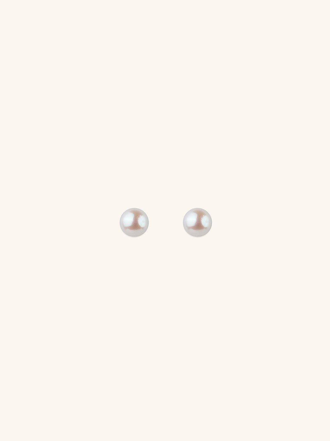 MNML MACY Freshwater Pearl Sterling Silver Earstuds — front view, pearl stud earrings Malaysia