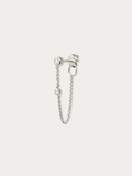 MNML Maris Flowchain Single Butterfly Stud in 925 silver rhodium with CZ — front view, chain stud earring Malaysia