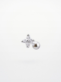 MNML Mini Clover Single Barbell Stud in ear curation styling — clover stud ear stack Malaysia