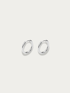 MNML Mini Faris Essential Huggie Hoops in 2mm titanium — front view, minimalist hoop earrings Malaysia