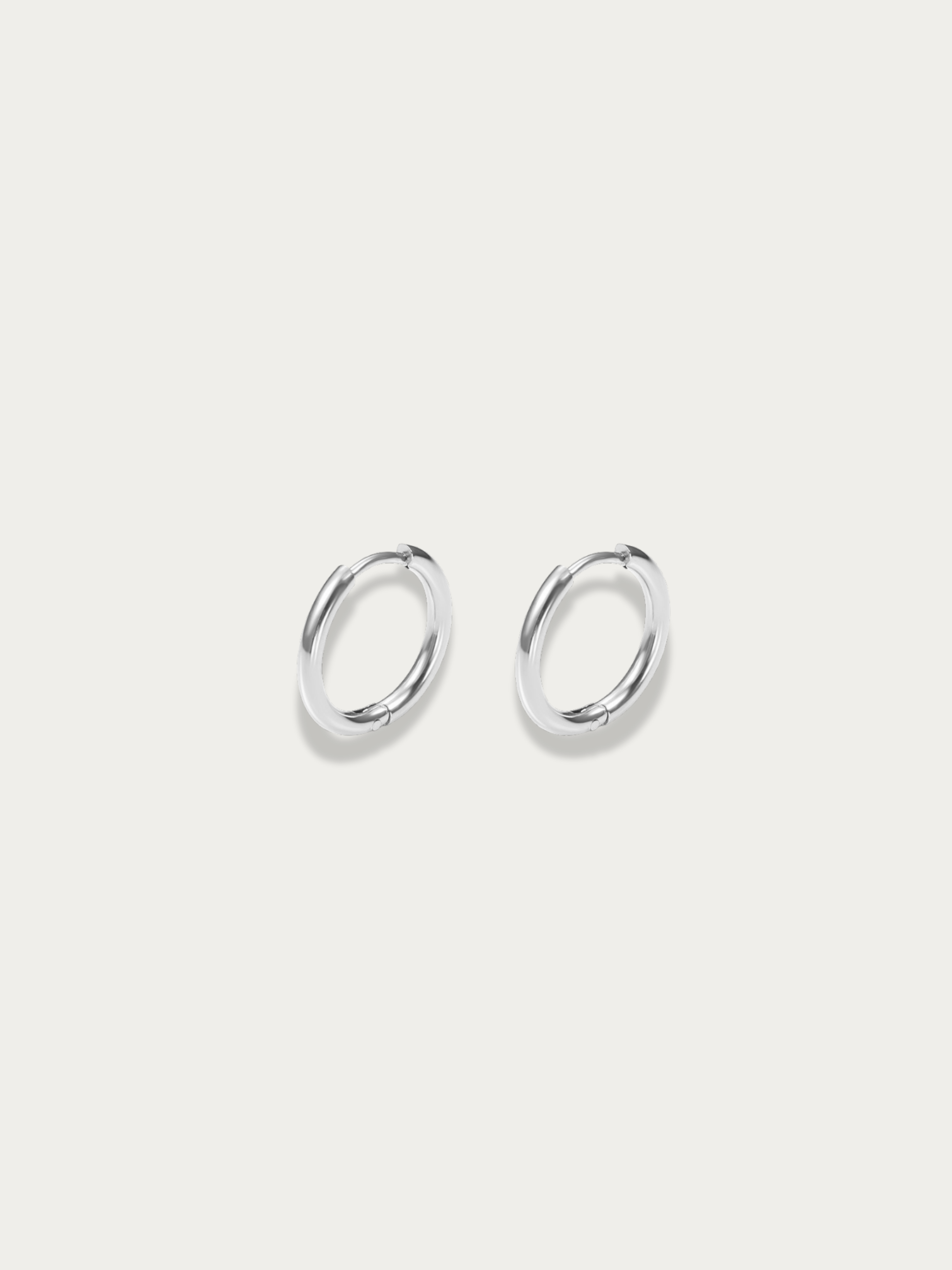 MNML Mini Faris Essential Huggie Hoops in 2mm titanium — front view, minimalist hoop earrings Malaysia