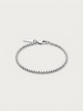 MNML Minimalist Box Chain Bracelet in titanium silver — front view, box chain bracelet Malaysia