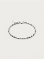 MNML Minimalist Box Chain Bracelet in titanium silver — front view, box chain bracelet Malaysia