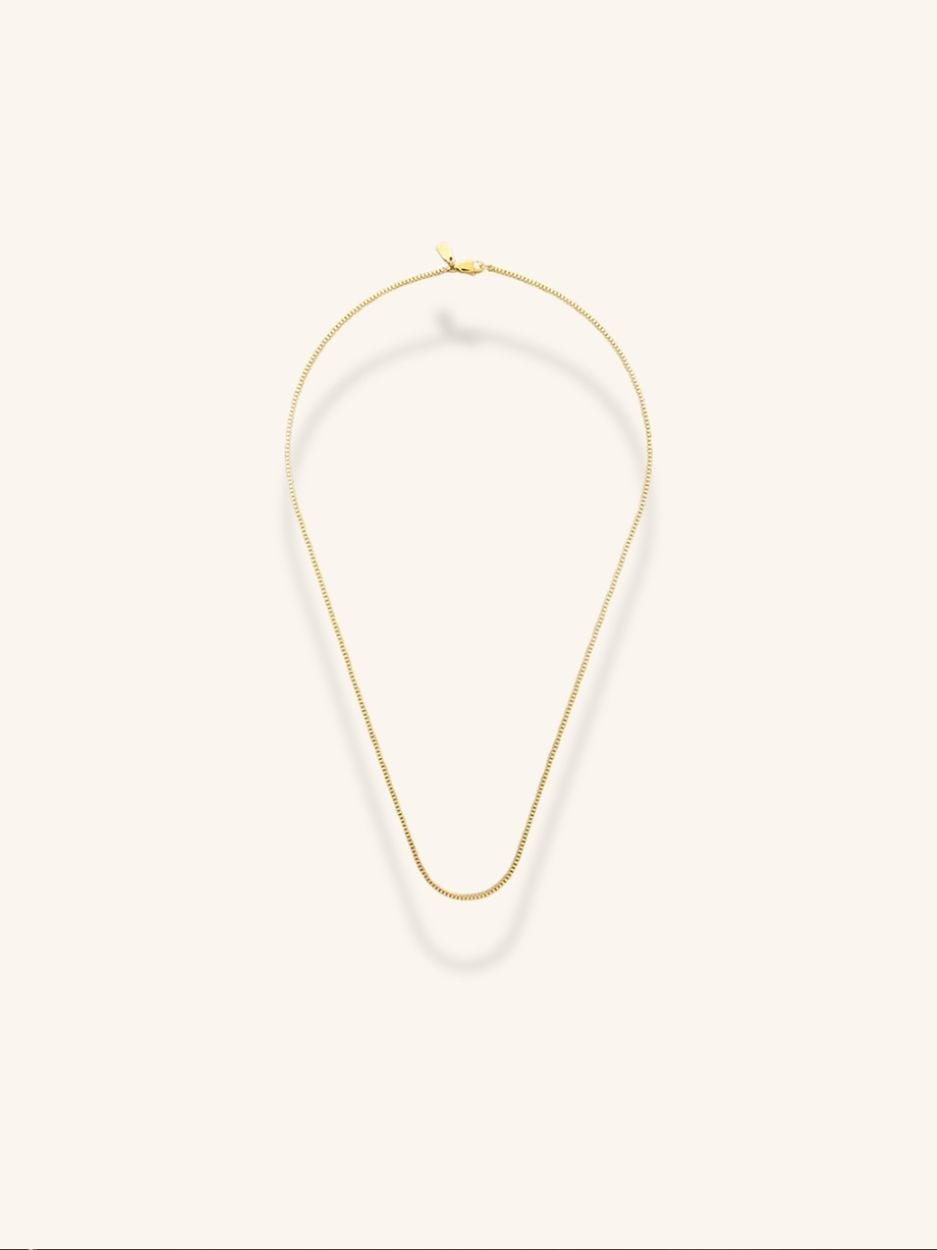 MNML Minimalist Box Chain Necklace in titanium gold — gold box chain necklace Malaysia