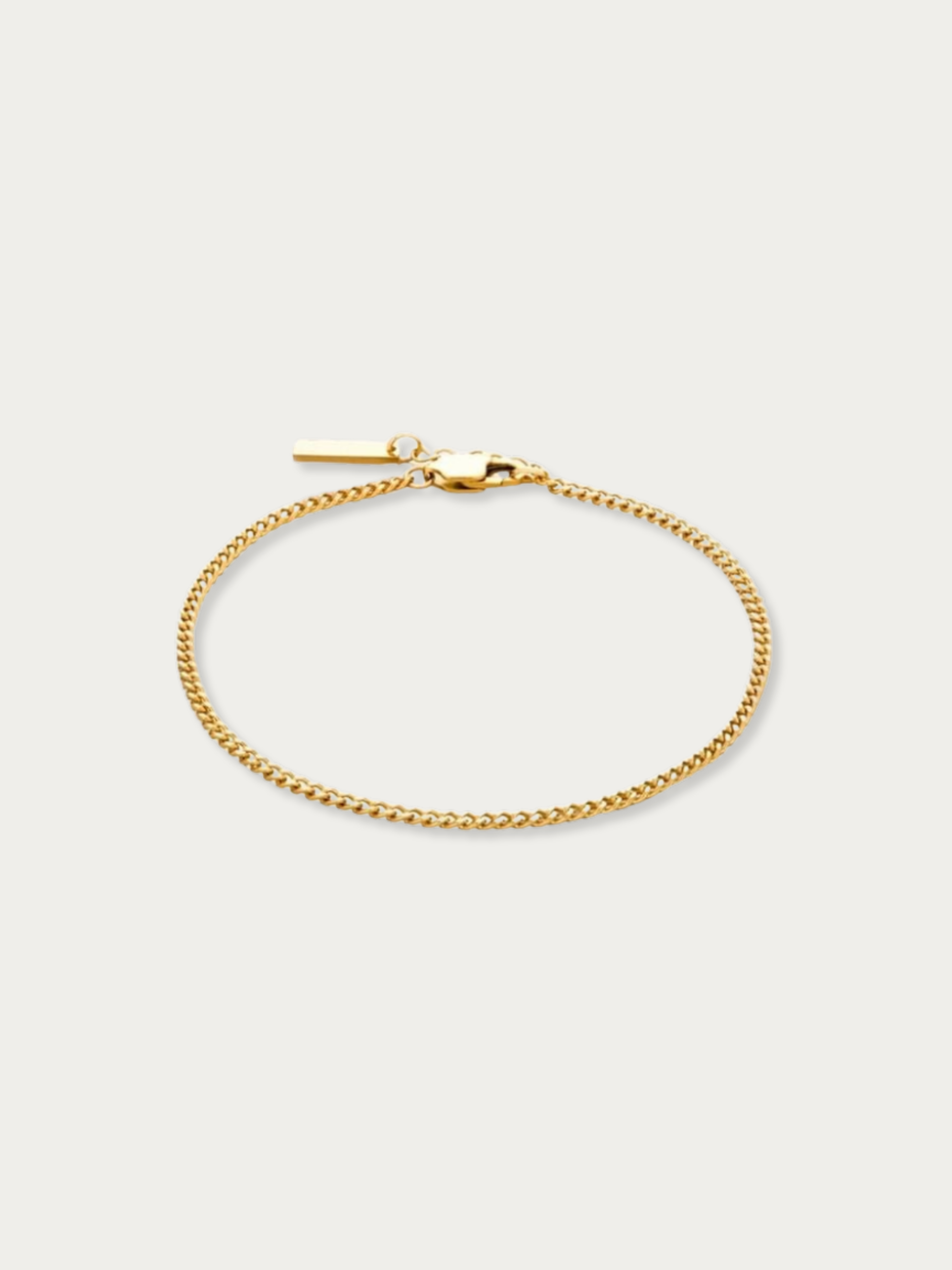 MNML Minimalist Curb Chain Bracelet in titanium gold — front view, curb chain bracelet Malaysia