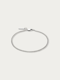 MNML Minimalist Curb Chain Bracelet in titanium silver — front view, curb chain bracelet Malaysia