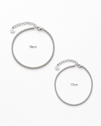 MNML Minimalist Macro Box Chain Bracelet 17cm vs 19cm comparison — two size options 316L steel